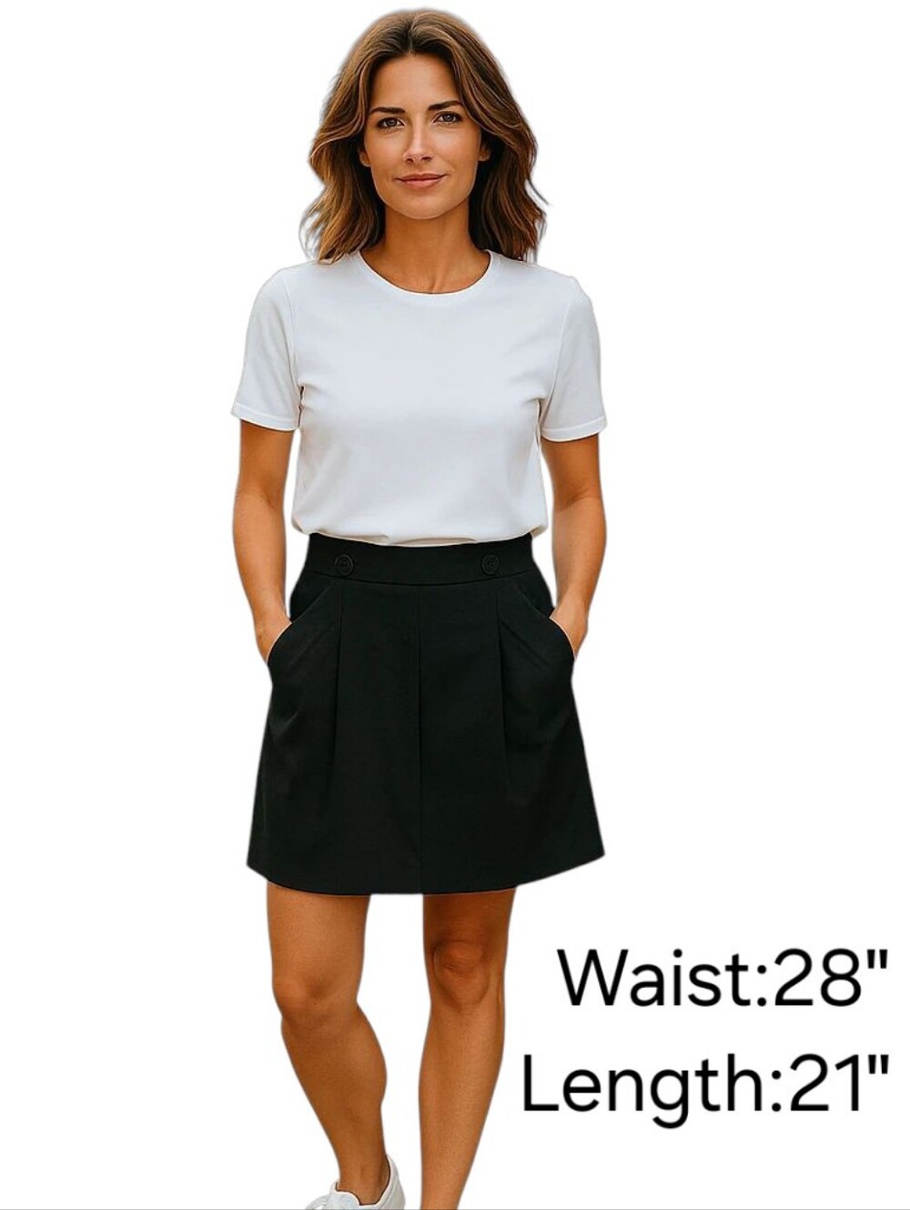BCBG Pleated Paper Bag Skirt Women 6 Black Lined Belt Loops Back Zip